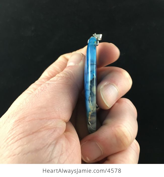 Blue Dragon Veins Agate Stone Jewelry Pendant - #G2Oj4S9ve0g-3