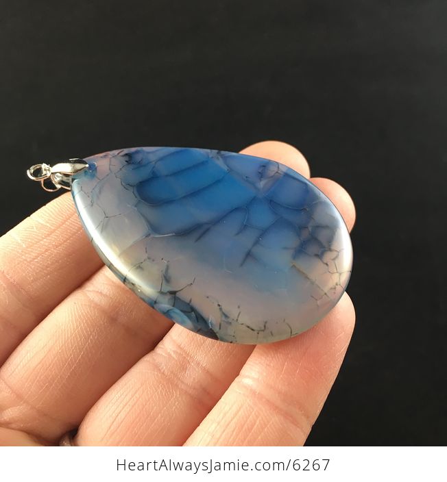 Blue Dragon Veins Agate Stone Jewelry Pendant - #UIUr8832exk-4