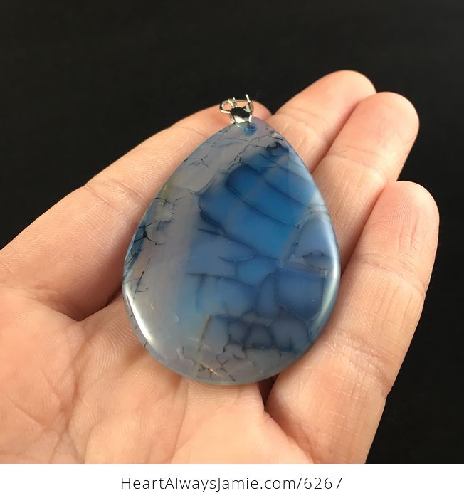 Blue Dragon Veins Agate Stone Jewelry Pendant - #UIUr8832exk-2