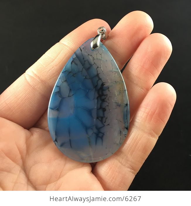 Blue Dragon Veins Agate Stone Jewelry Pendant - #UIUr8832exk-6