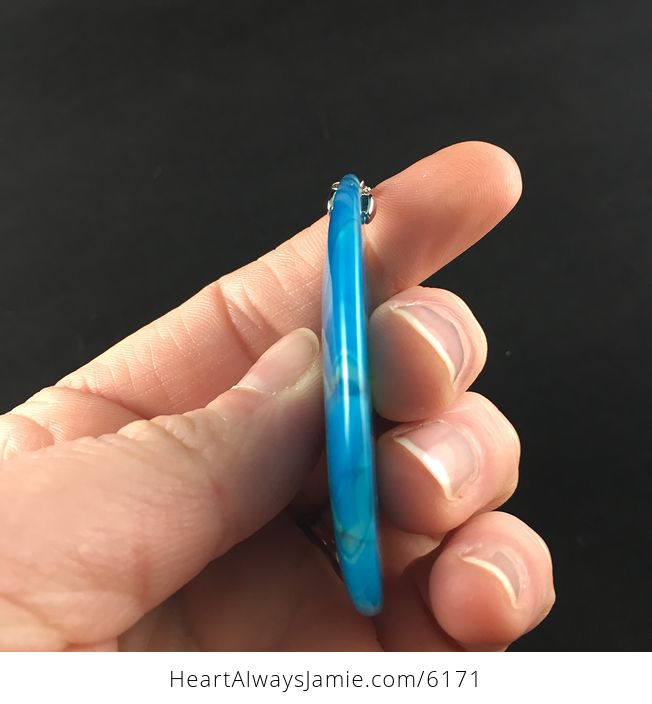 Blue Dragon Veins Agate Stone Jewelry Pendant - #ablNqHCeu3Q-5