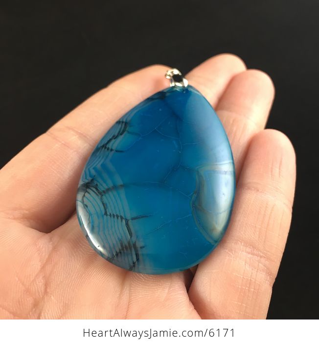 Blue Dragon Veins Agate Stone Jewelry Pendant - #ablNqHCeu3Q-2