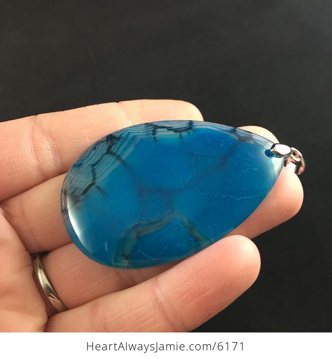 Blue Dragon Veins Agate Stone Jewelry Pendant - #ablNqHCeu3Q-3