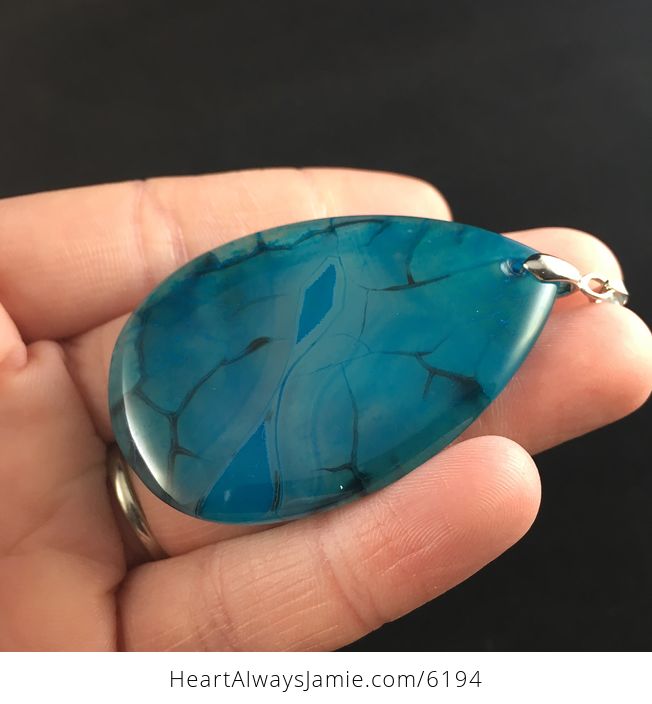 Blue Dragon Veins Agate Stone Jewelry Pendant - #cs8Yzpp1HDk-3