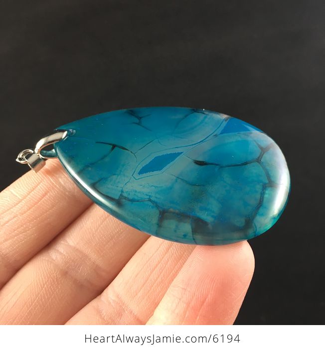 Blue Dragon Veins Agate Stone Jewelry Pendant - #cs8Yzpp1HDk-4