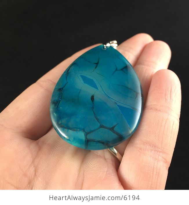 Blue Dragon Veins Agate Stone Jewelry Pendant - #cs8Yzpp1HDk-2