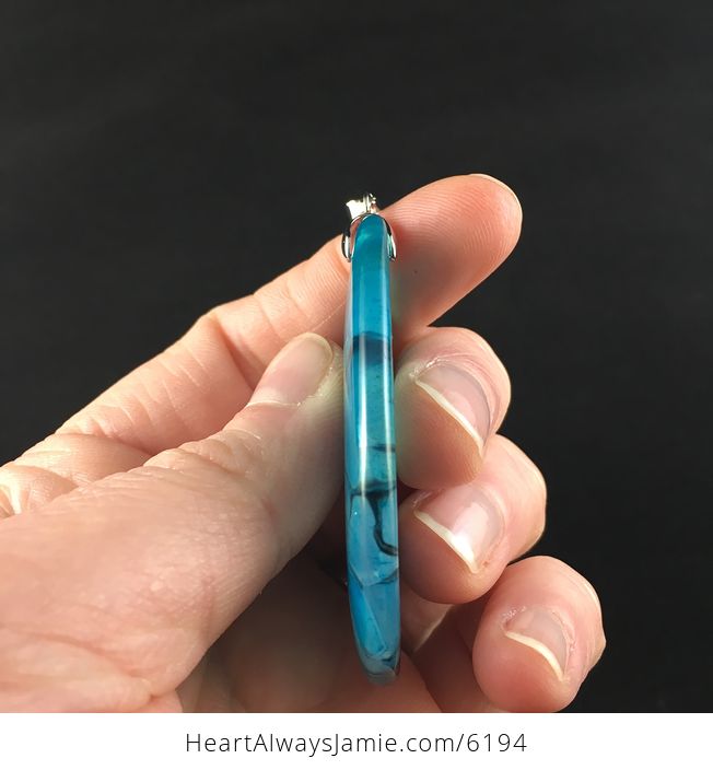 Blue Dragon Veins Agate Stone Jewelry Pendant - #cs8Yzpp1HDk-5