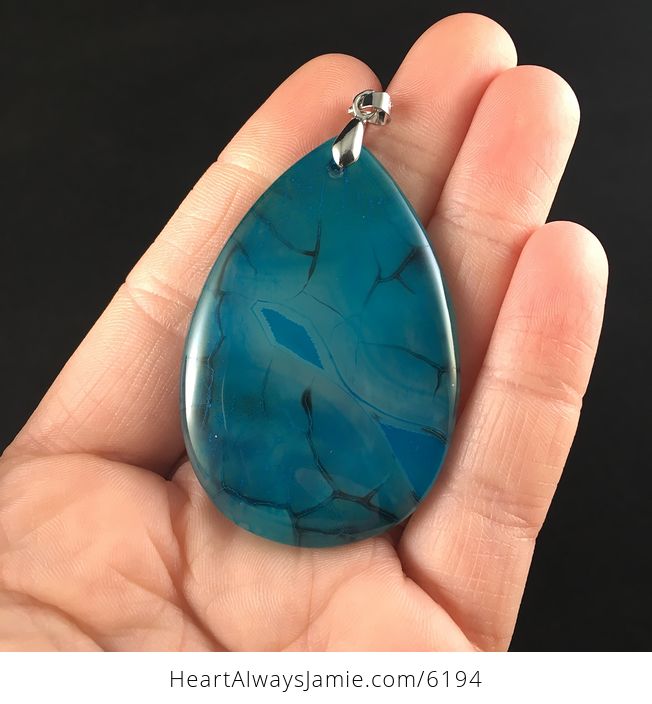 Blue Dragon Veins Agate Stone Jewelry Pendant - #cs8Yzpp1HDk-1
