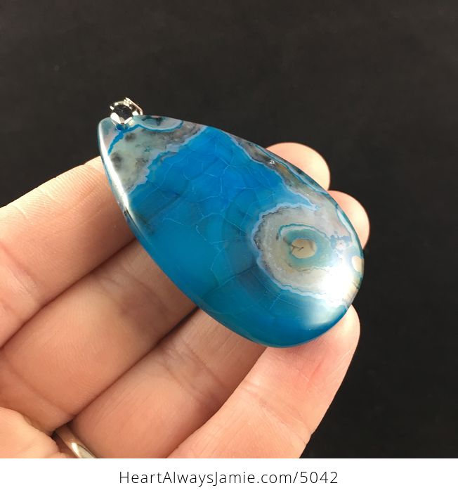 Blue Dragon Veins Agate Stone Jewelry Pendant - #jxvDCm5hgdI-4