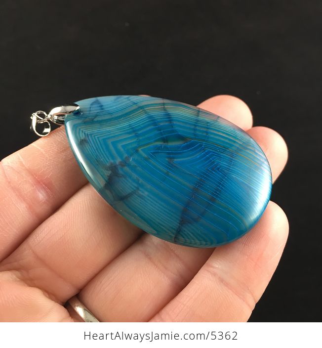 Blue Dragon Veins Agate Stone Jewelry Pendant - #vFNA05boczs-4