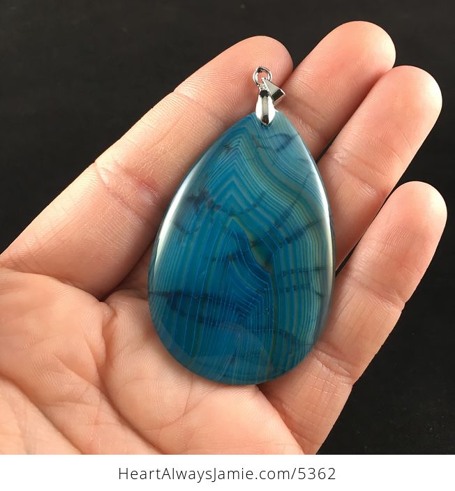 Blue Dragon Veins Agate Stone Jewelry Pendant - #vFNA05boczs-1