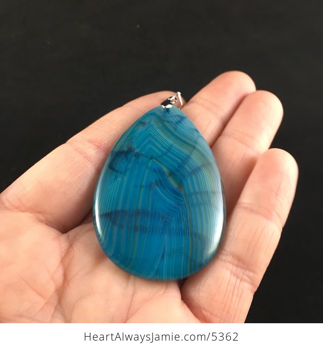 Blue Dragon Veins Agate Stone Jewelry Pendant - #vFNA05boczs-2