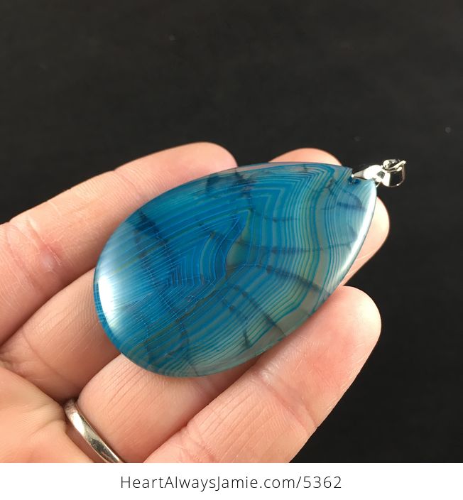 Blue Dragon Veins Agate Stone Jewelry Pendant - #vFNA05boczs-3