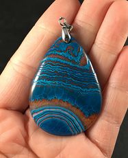 Blue Dragon Veins and Red Druzy Agate Stone Pendant #s58dXMsXX68