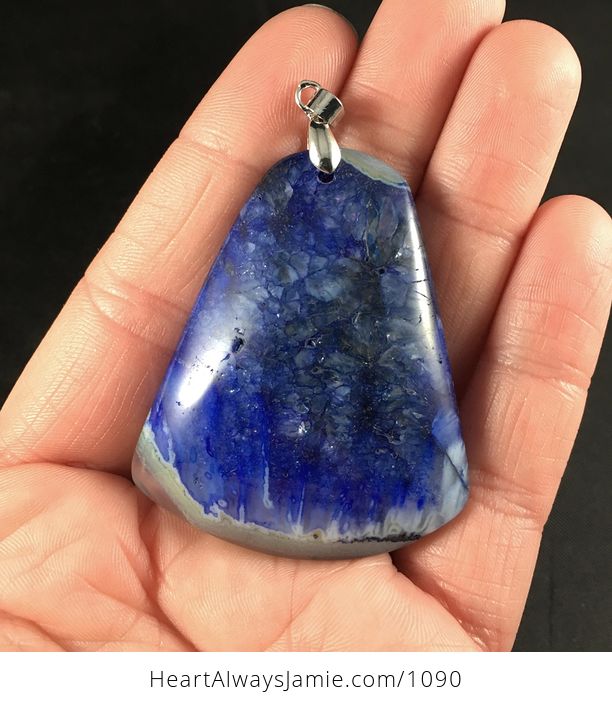 Blue Drusy Agate Stone Pendant - #8KGivBwQfXw-1