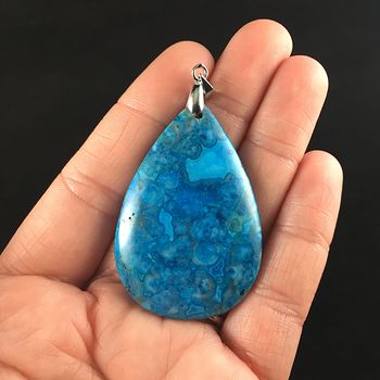 Blue Drusy Crazy Lace Agate Stone Jewelry Pendant #tFRyq4lIy3A