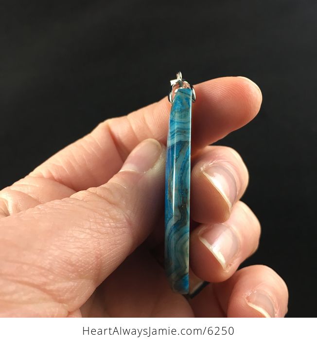 Blue Drusy Crazy Lace Agate Stone Jewelry Pendant - #KSOO9jefth8-5