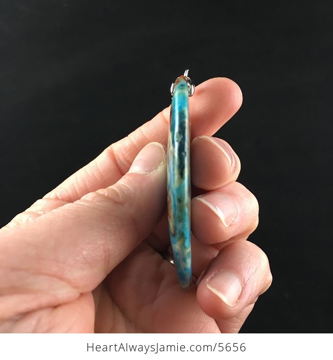 Blue Drusy Crazy Lace Agate Stone Jewelry Pendant - #fNhiGnmXwb0-5
