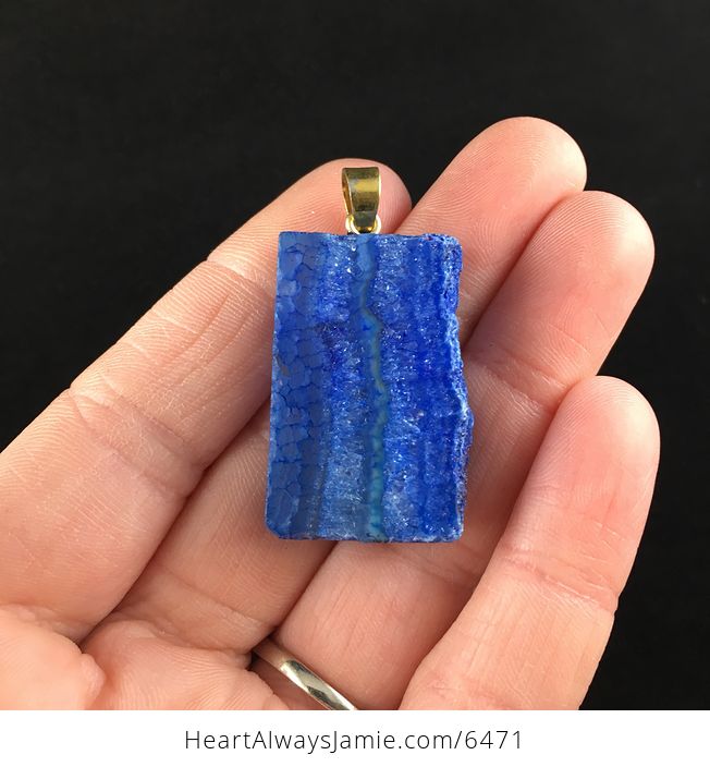 Blue Druzy Agate Stone Jewelry Pendant - #FYZRzF7cLf8-1