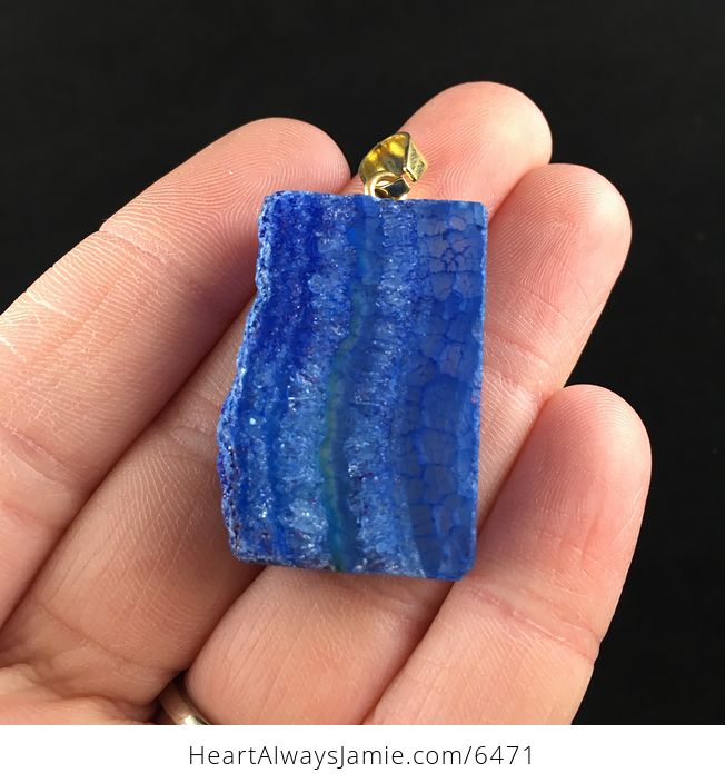 Blue Druzy Agate Stone Jewelry Pendant - #FYZRzF7cLf8-5