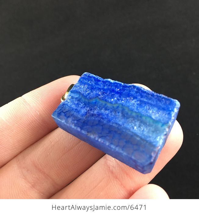 Blue Druzy Agate Stone Jewelry Pendant - #FYZRzF7cLf8-3
