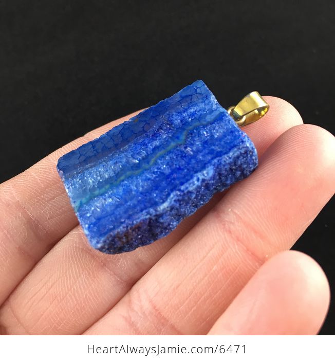 Blue Druzy Agate Stone Jewelry Pendant - #FYZRzF7cLf8-2