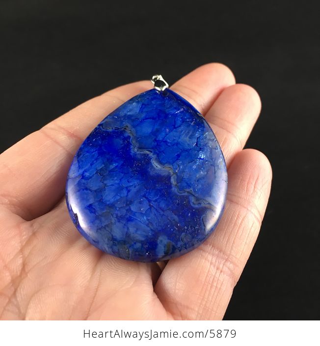 Blue Druzy Agate Stone Jewelry Pendant - #NeiXCUFZqtY-2