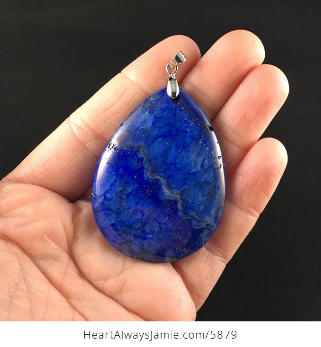 Blue Druzy Agate Stone Jewelry Pendant - #NeiXCUFZqtY-1