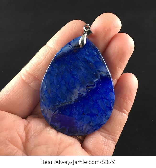 Blue Druzy Agate Stone Jewelry Pendant - #NeiXCUFZqtY-6