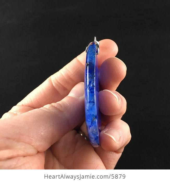 Blue Druzy Agate Stone Jewelry Pendant - #NeiXCUFZqtY-5