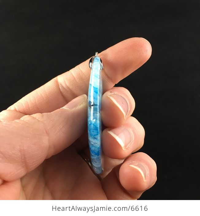 Blue Druzy Agate Stone Jewelry Pendant - #UE3UiAg8V6c-5