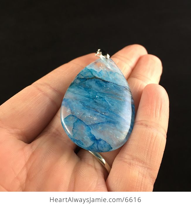 Blue Druzy Agate Stone Jewelry Pendant - #UE3UiAg8V6c-2