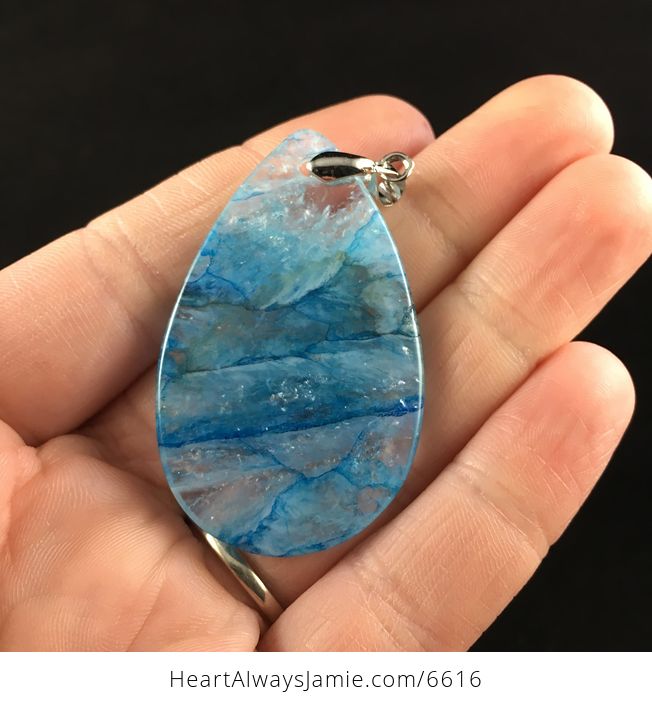 Blue Druzy Agate Stone Jewelry Pendant - #UE3UiAg8V6c-6