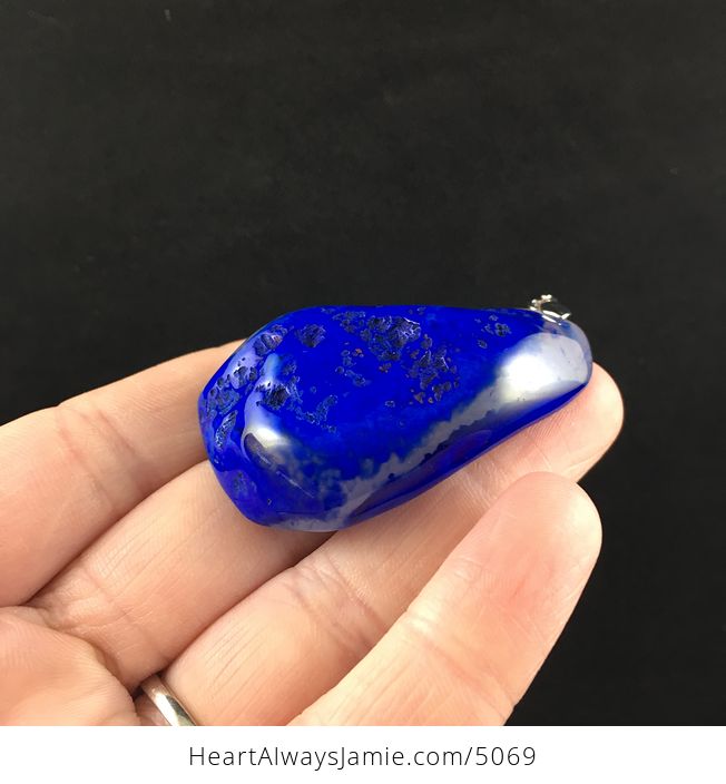 Blue Epidermis Agate Stone Jewelry Pendant - #mcYCeh93blQ-3