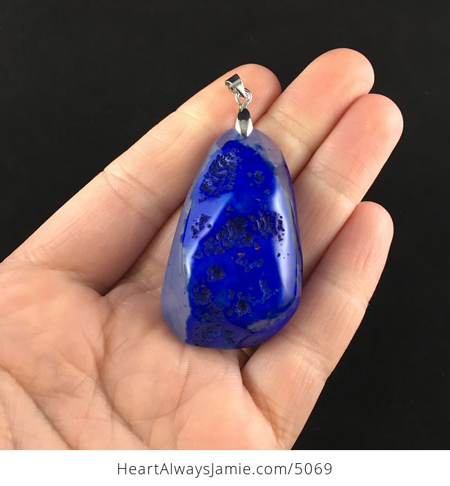 Blue Epidermis Agate Stone Jewelry Pendant - #mcYCeh93blQ-1