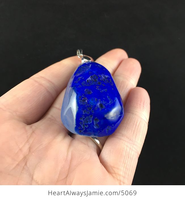 Blue Epidermis Agate Stone Jewelry Pendant - #mcYCeh93blQ-2