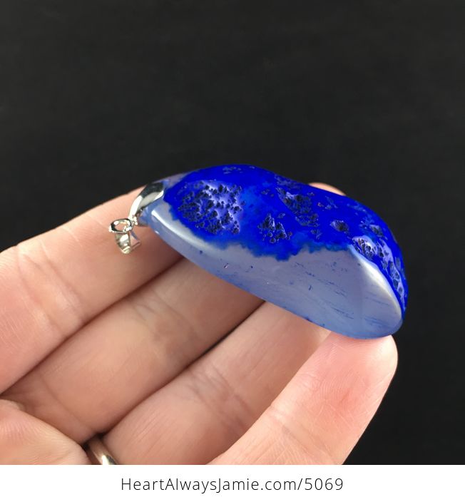 Blue Epidermis Agate Stone Jewelry Pendant - #mcYCeh93blQ-4