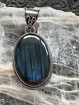 Blue Flash Labradorite Crystal Stone Jewelry Pendant #1MdMJB96kz8