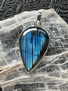 Blue Flash Labradorite Crystal Stone Jewelry Pendant #7tCSRHIL54M