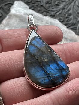 Blue Flash Labradorite Crystal Stone Jewelry Pendant #9lGOunFVXDQ