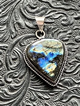 Blue Flash Labradorite Crystal Stone Jewelry Pendant #jIOhP2X1tUI