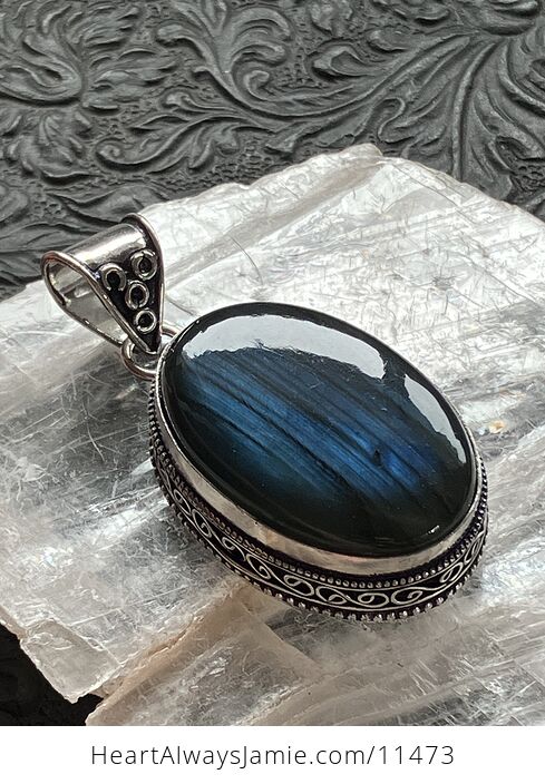 Blue Flash Labradorite Crystal Stone Jewelry Pendant - #1MdMJB96kz8-3