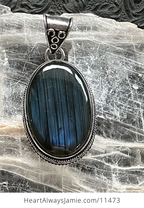Blue Flash Labradorite Crystal Stone Jewelry Pendant - #1MdMJB96kz8-1