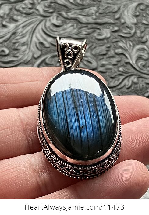 Blue Flash Labradorite Crystal Stone Jewelry Pendant - #1MdMJB96kz8-5
