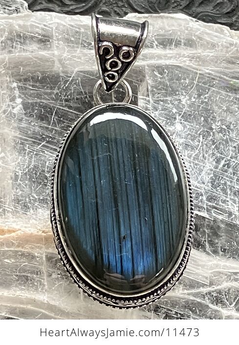 Blue Flash Labradorite Crystal Stone Jewelry Pendant - #1MdMJB96kz8-2