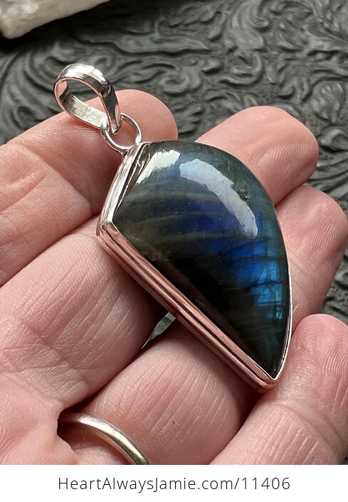 Blue Flash Labradorite Crystal Stone Jewelry Pendant - #5n0fUC0SPtg-3