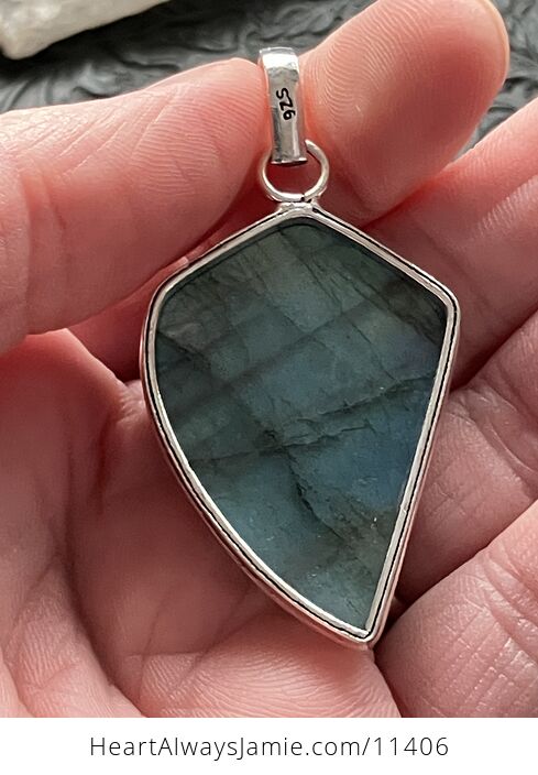 Blue Flash Labradorite Crystal Stone Jewelry Pendant - #5n0fUC0SPtg-5