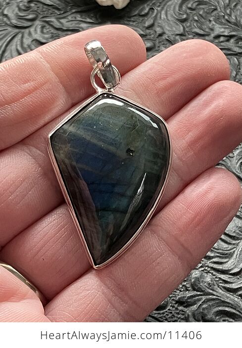 Blue Flash Labradorite Crystal Stone Jewelry Pendant - #5n0fUC0SPtg-6