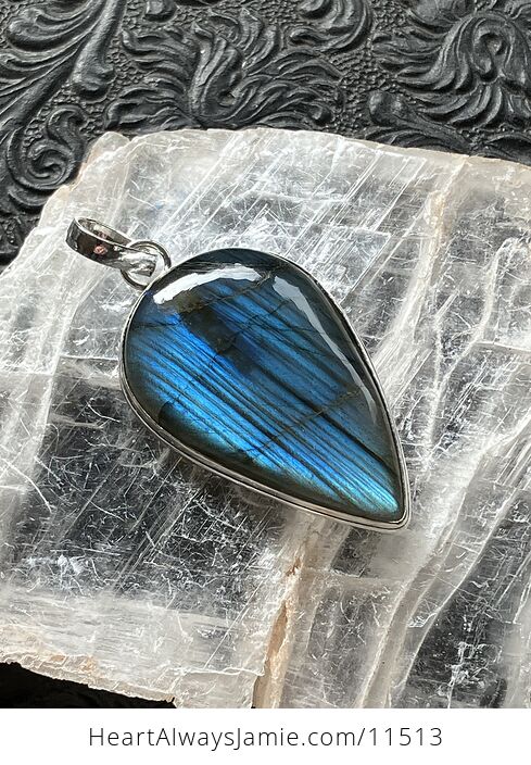Blue Flash Labradorite Crystal Stone Jewelry Pendant - #7tCSRHIL54M-7