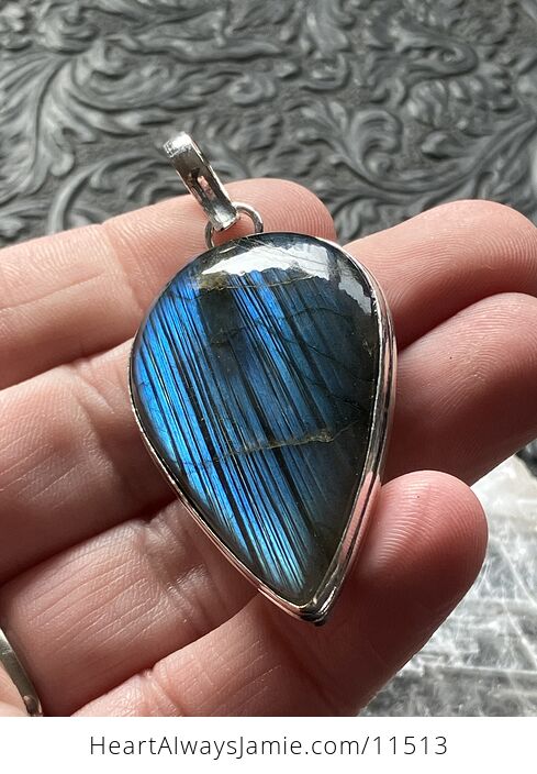 Blue Flash Labradorite Crystal Stone Jewelry Pendant - #7tCSRHIL54M-4